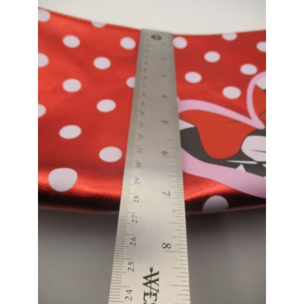 Disney Minnie Mouse Red Metallic Polka Dot Heart Makeup Bag Cosmetic Pouch